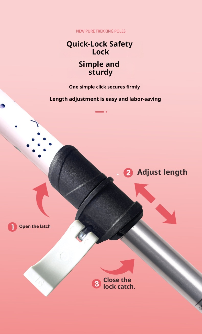 001 Robinson Kinder-Trekkingstock aus Aluminiumlegierung mit externer Verriegelung, ultraleicht, kurz, teleskopierbar, tragbar, für Jugendliche, Jungen und_voghion.com