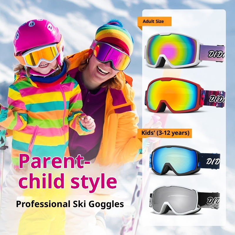 001 Occhiali da neve per bambini, ragazzi e ragazze, traspiranti, antiappannamento, cilindrici, da uomo_voghion.com