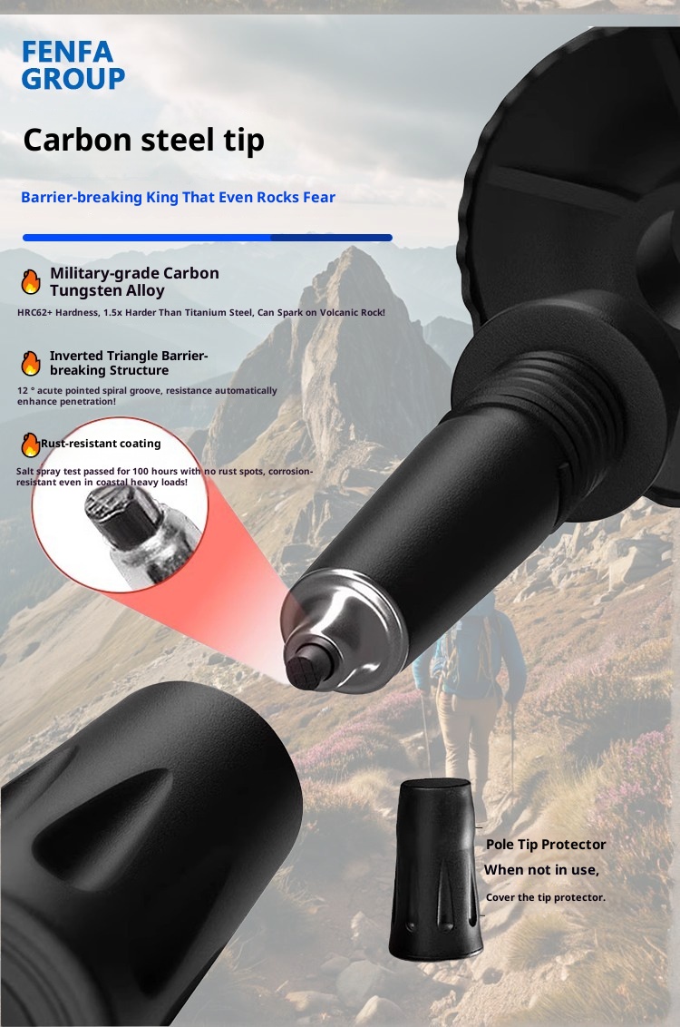 001 Bastone da trekking telescopico da viaggio, da escursionismo, da arrampicata, da esterno, in lega di alluminio, all'ingrosso_voghion.com