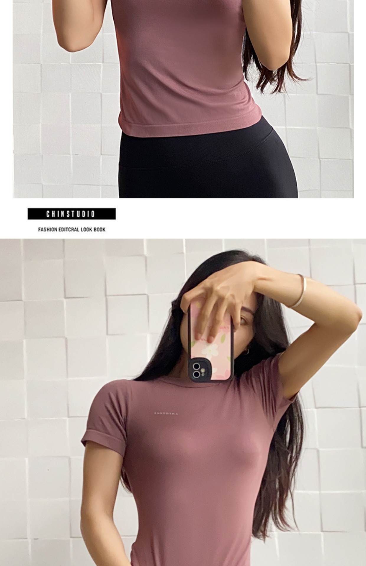 Camiseta deportiva corta de cuello redondo para correr, entrenar y yoga, de media manga, ideal para mujeres de Internet, de secado rápido._voghion.com