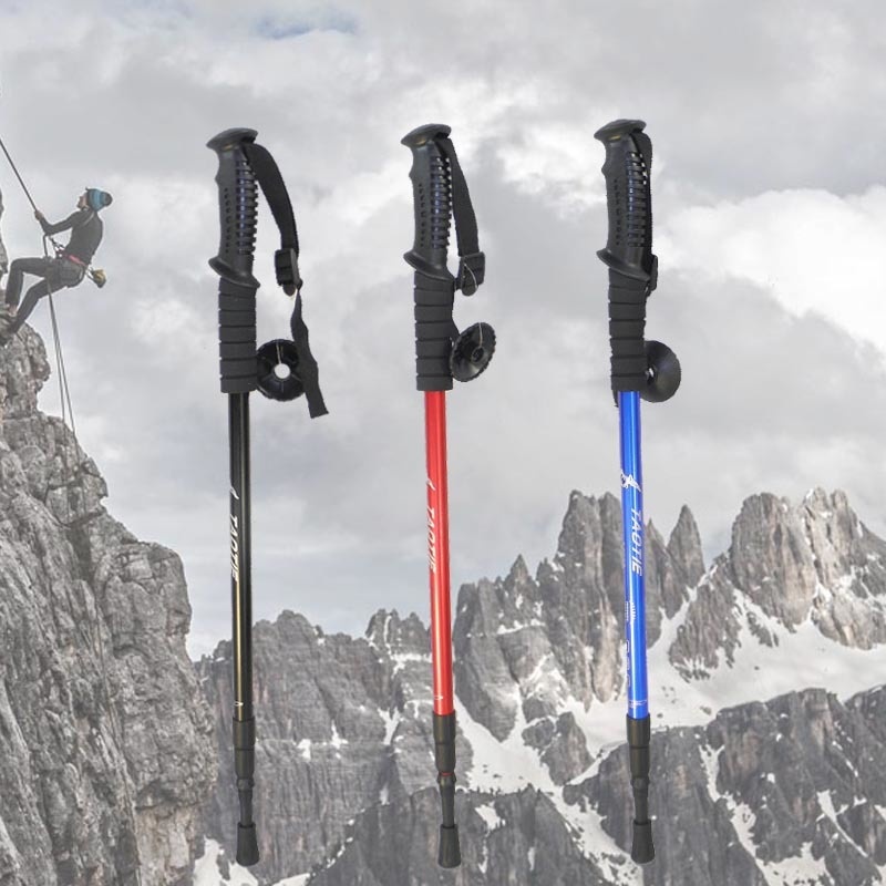 001 Trekking Pole Outdoor Multi-Functional Hiking Carbon Ultra-Light Telescopic Ultra-Short Three-Four Section Folding_voghion.com