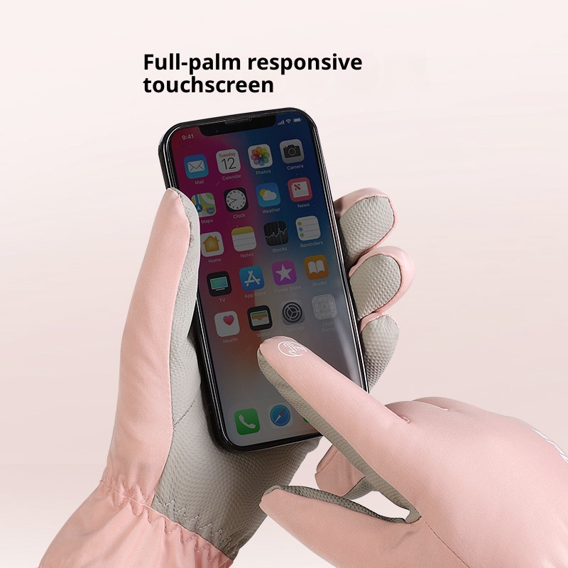 001 Damen-Skihandschuhe, Winter, Fleece-gefüttert, dick, warm, Touchscreen-kompatibel, kälte-, wind- und wasserdicht; Herren-Radhandschuhe aus Baumwolle_voghion.com