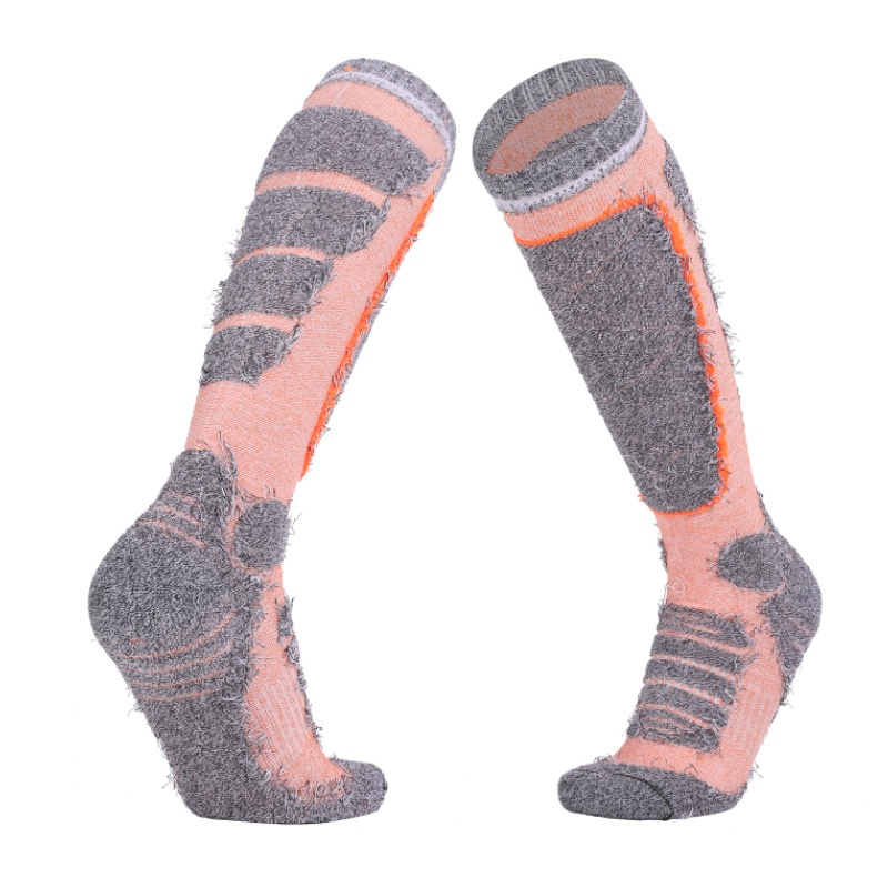 Calcetines largos de tubo absorbentes de sudor ActiveGo Two Wolves para mujer, de invierno, para deportes de esquí, senderismo, gruesos, con parte inferior de toalla_voghion.com