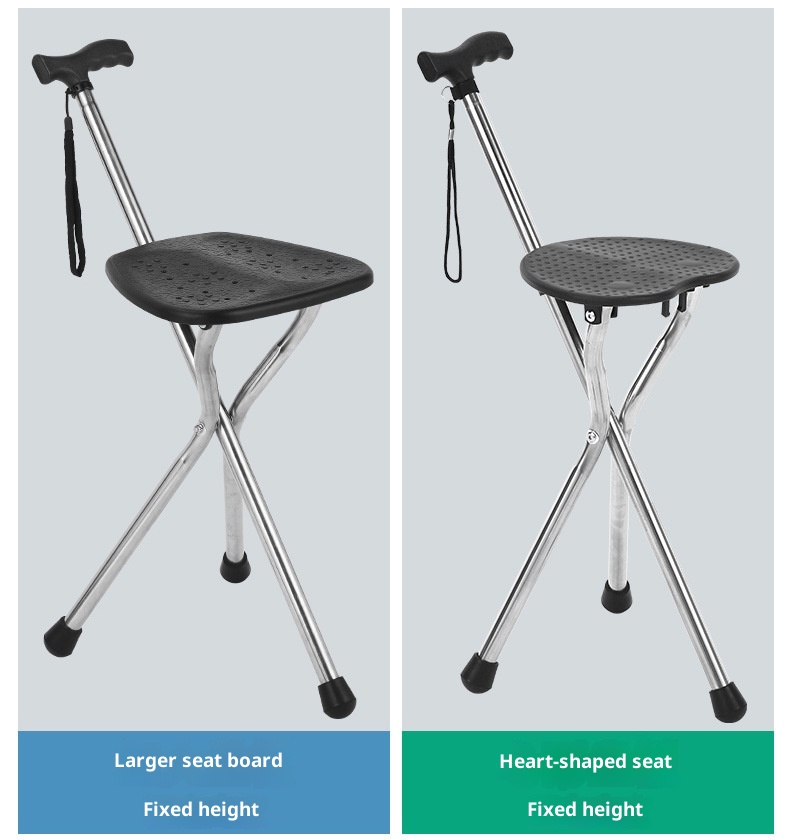 001 Bastone da passeggio portatile per anziani, multifunzionale, con seduta allargata, sgabello in canna, illuminazione in acciaio inossidabile ispessito_voghion.com