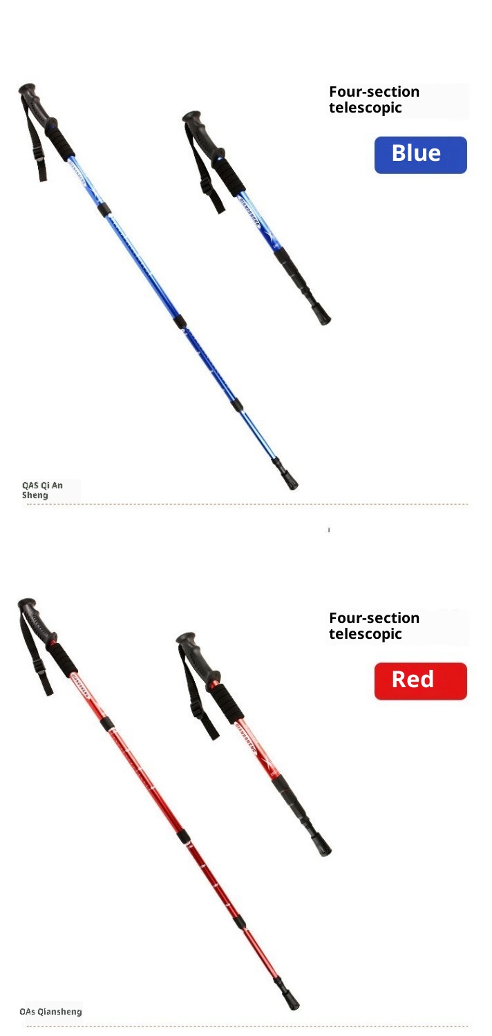 001 Attrezzatura per l'escursionismo: bastoncini da trekking, stampelle per anziani, camminata, escursionismo telescopico in lega di alluminio ultraleggero_voghion.com