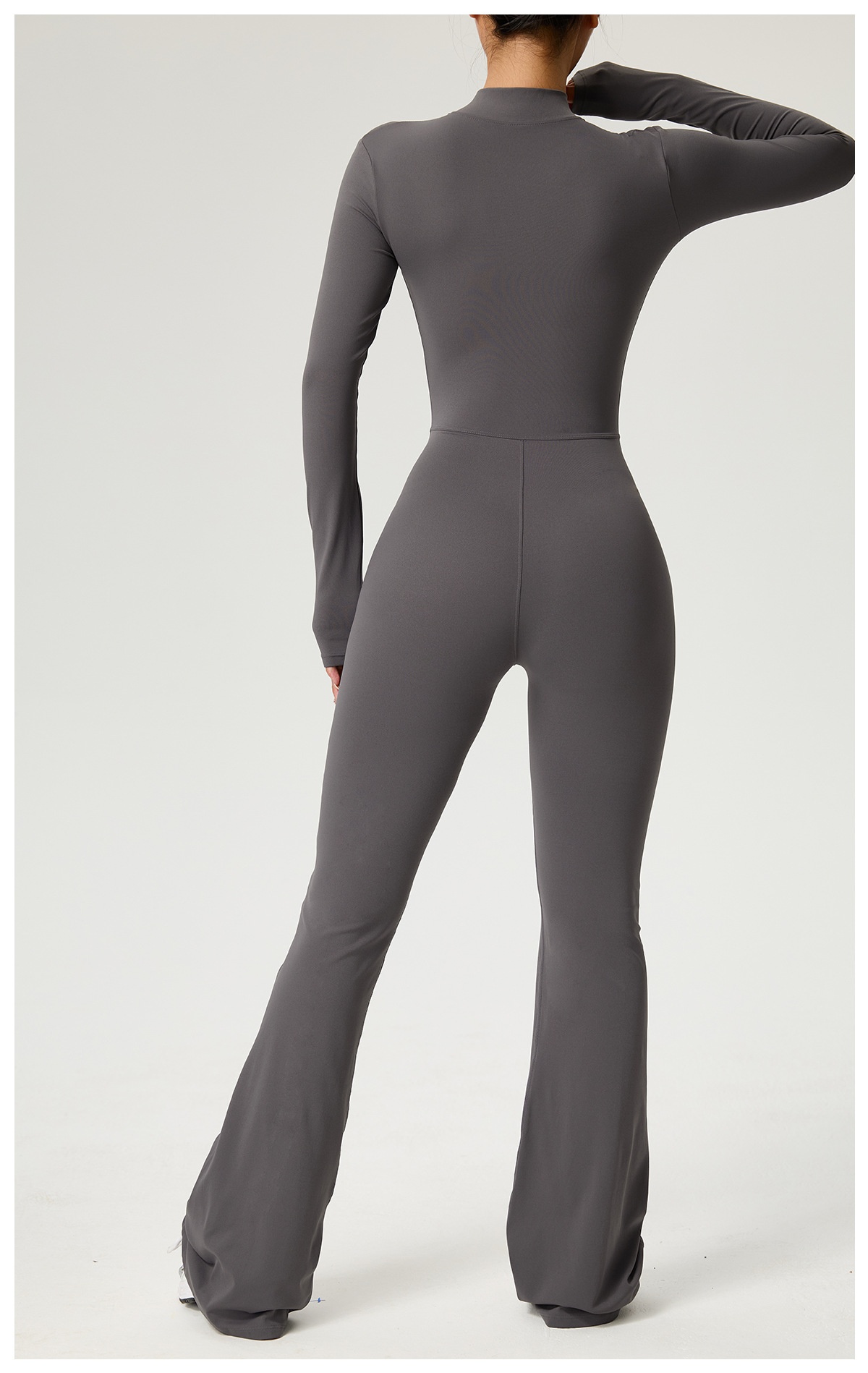 001 Cross-Border Zipper Cloud Feel Long Sleeve Yoga Jumpsuit High-Intensity Fitness Sports One-Piece Tight-Fitting_voghion.com