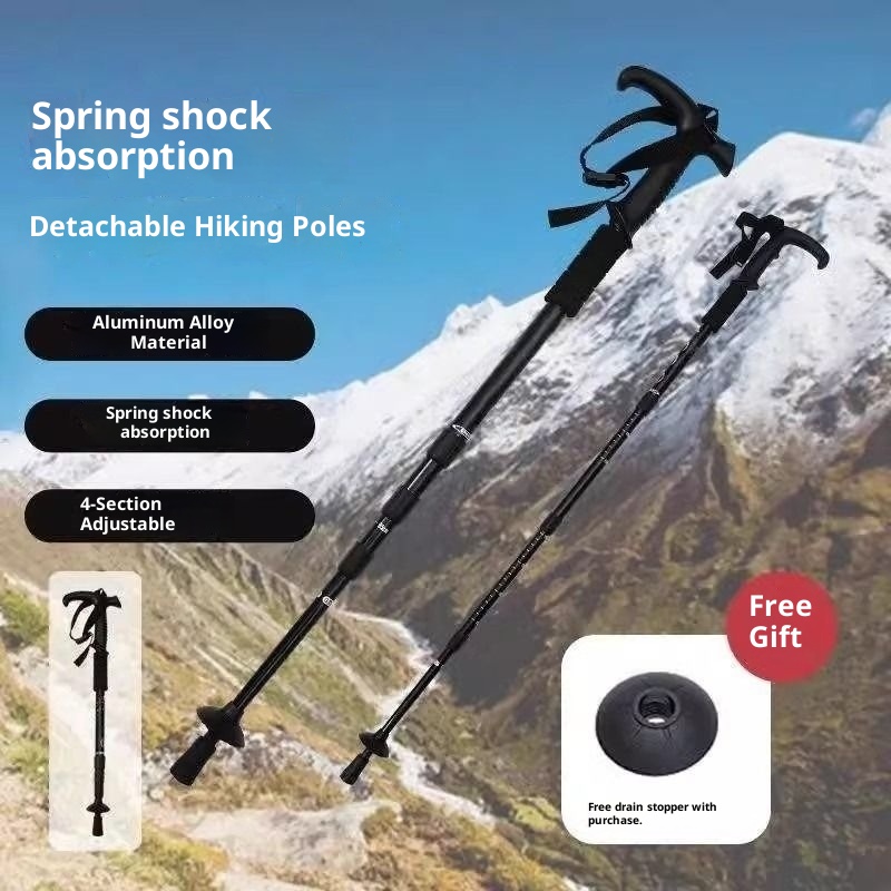 001 Bastoncino da trekking professionale pieghevole da esterno in carbonio telescopico per escursionismo, attrezzatura da arrampicata_voghion.com