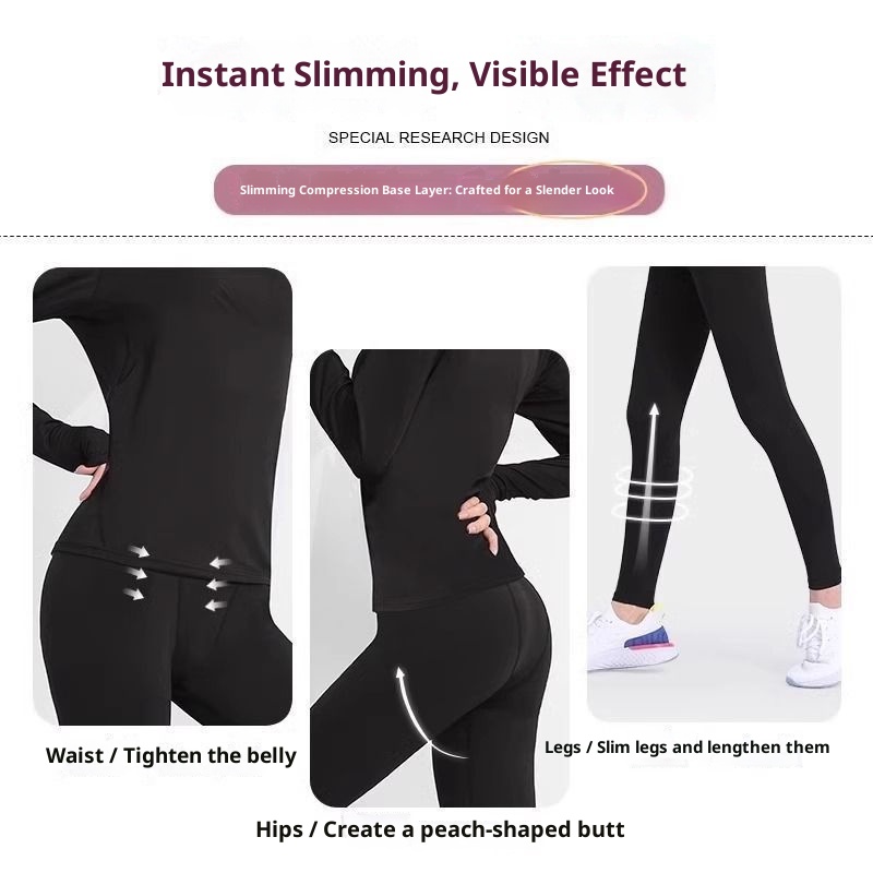 001 Quick-Dry Women's Ski Thermal Underwear Winter Fleece Outdoor Hiking Base Layer Long Sleeve Running Sports Set_voghion.com