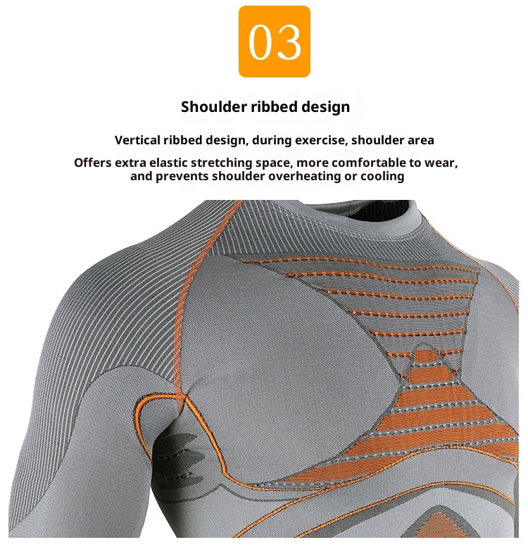 001 Malla térmica de compresión deportiva funcional profesional sin costuras para hombre y mujer, ideal para esquí al aire libre._voghion.com