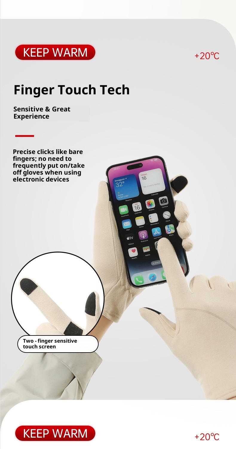 001 Damen-Ski-Innenhandschuh, Herbst, Fleece-gefüttert, winddicht, kältebeständig, Fahrrad-Innenfutter, Winter-Thermohandschuhe_voghion.com