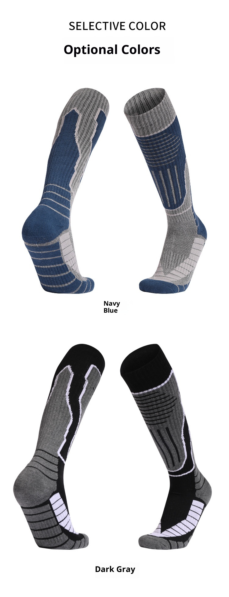 ActiveGo ActiveGo Nuovi calzini da sci professionali per uomo e donna, caldi, antiscivolo, fondo in asciugamano, spessi, tubolari alti, calzini sportivi da escursionismo_voghion.com