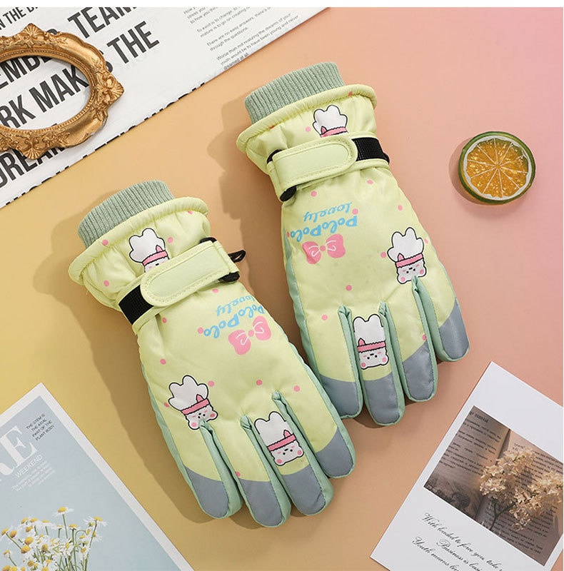 001 Cross-Border Winter Children's Ski Fleece-Lined Thickened Touchscreen Cycling Anti-Slip Windproof Student Cartoon Warm_voghion.com