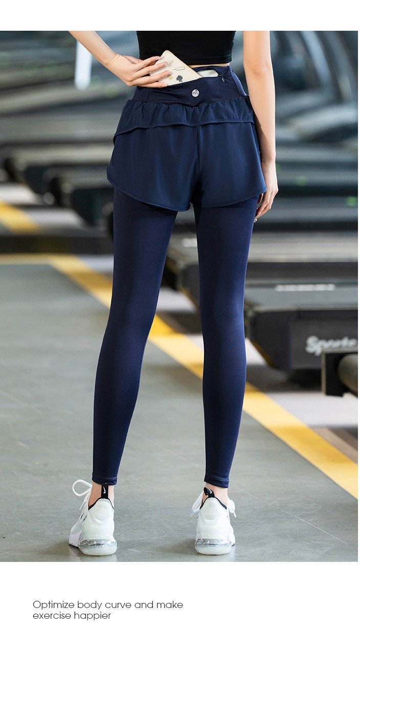 001 Autumn Winter New High Elastic Two-piece Sports Trousers Warm Professional Running Leggings Yoga Pants Women Quick_voghion.com