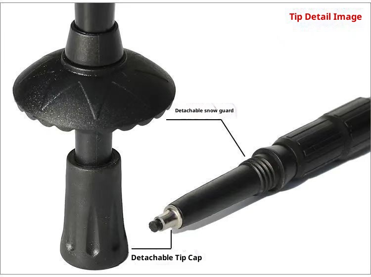 001 Outdoor Travel Climbing Multi-Functional Retractable Walking Stick Hiking Trail Three-Section Four-Section Ultra-Light_voghion.com