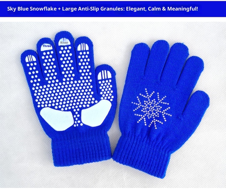 001 Verdickte, rutschfeste Eistanzhandschuhe mit Strassmuster und Punktmuster, geeignet für Erwachsene, Kinder und Erwachsene, Unisex._voghion.com