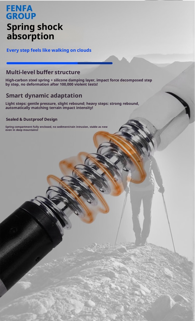 001 Bastone da trekking telescopico da viaggio, da escursionismo, da arrampicata, da esterno, in lega di alluminio, all'ingrosso_voghion.com