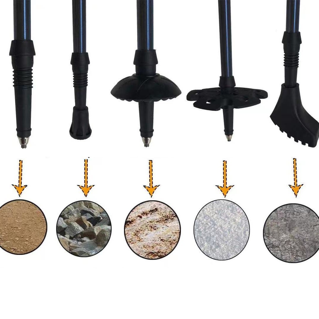 001 Three-section Straight Handle With Snowland Trekking Pole Set Anti-slip Hiking Travel_voghion.com