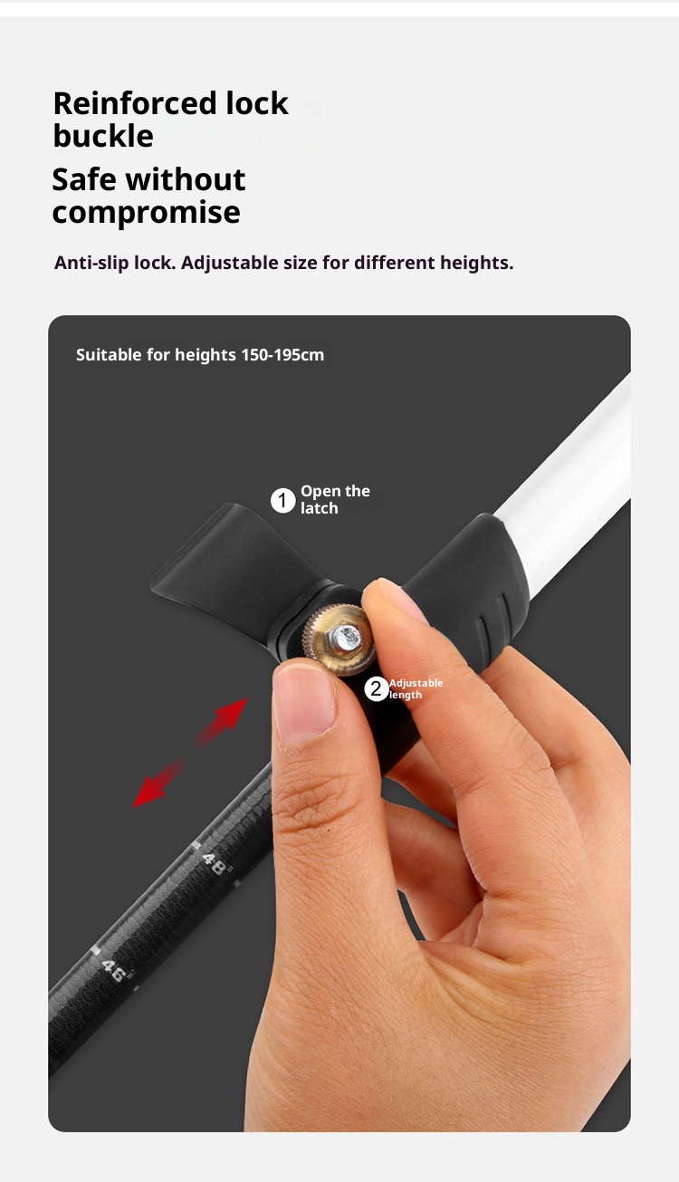 001 Direkt vom Hersteller: Ultraleichter, teleskopierbarer Trekkingstock aus Kohlefaser – ideal zum Wandern, Klettern und Trekking._voghion.com