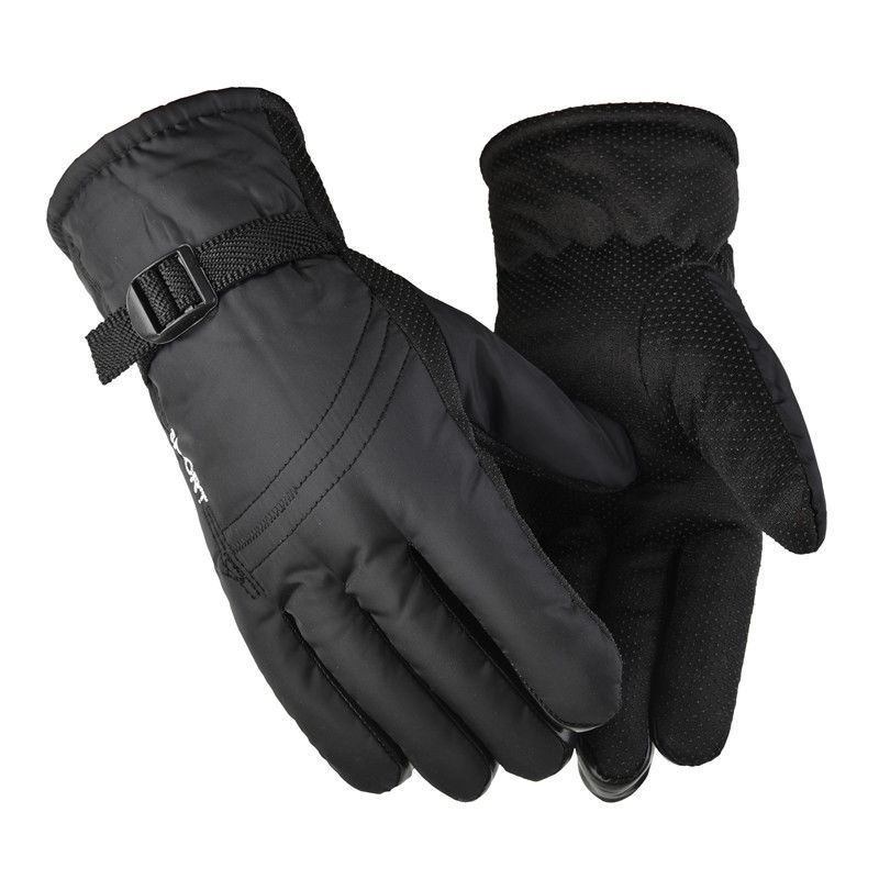 001 Herren-Skihandschuhe aus gefütterter, dicker Baumwolle, warm, winddicht, kältebeständig, wasserdicht, ideal für Studenten, Radfahrer, Motorradfahrer und den Winter._voghion.com