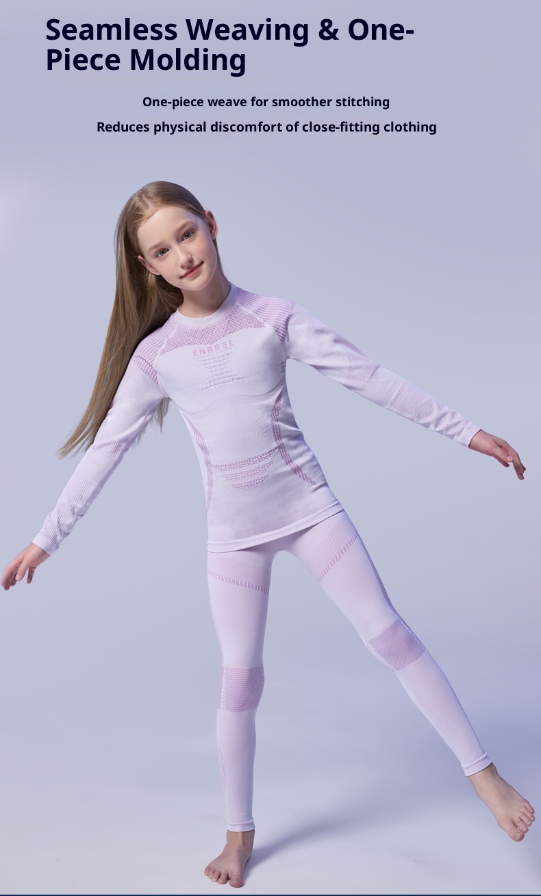 001 Set di biancheria intima termica e elastica aderente per bambini e bambine, da sci, da corsa, ad asciugatura rapida_voghion.com