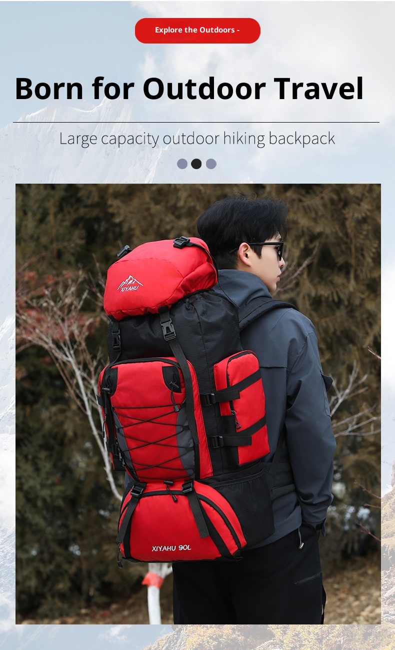 001 Nuovo zaino da 90 litri per alpinismo, leggero e impermeabile, da uomo, casual, da viaggio, da escursionismo, da campeggio_voghion.com