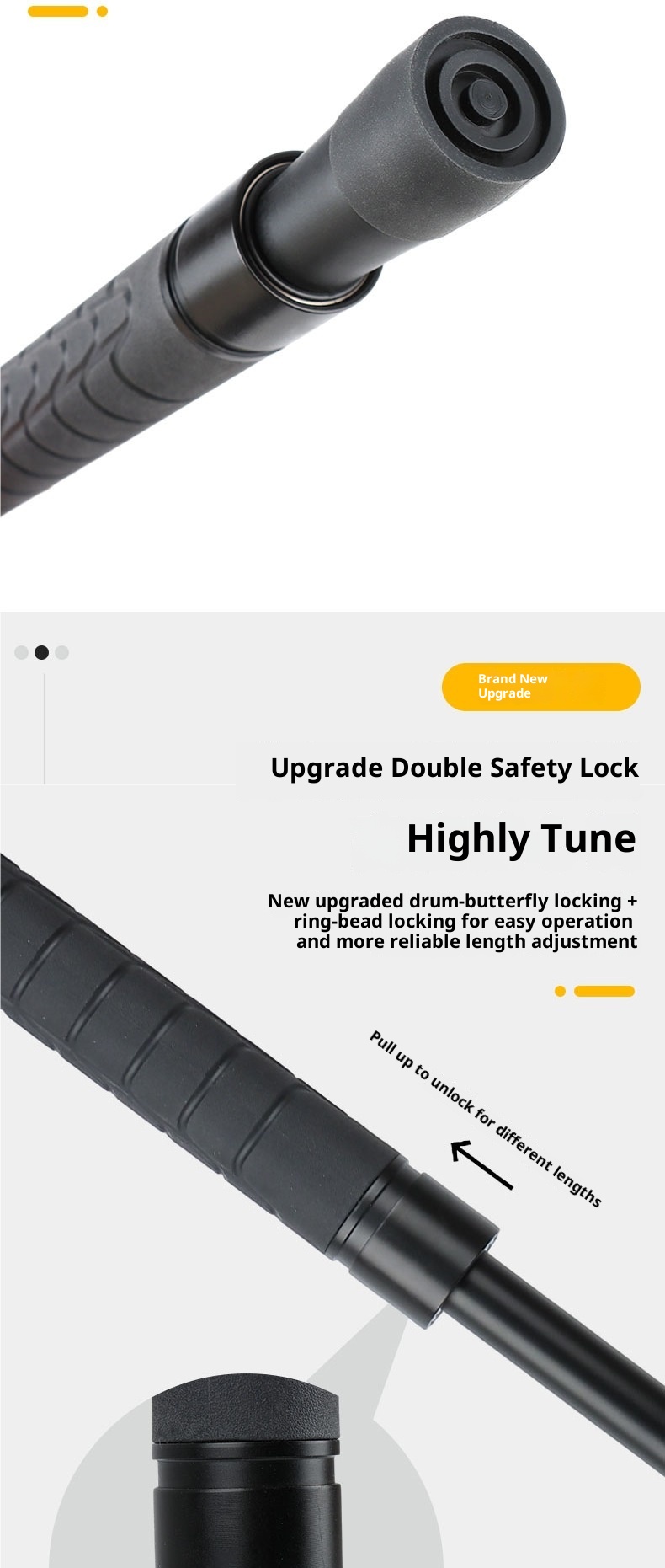 001 Bastone da trekking Fox Bastone da passeggio per autodifesa professionale per escursioni all'aperto, multifunzionale, in lega di alluminio retrattile_voghion.com