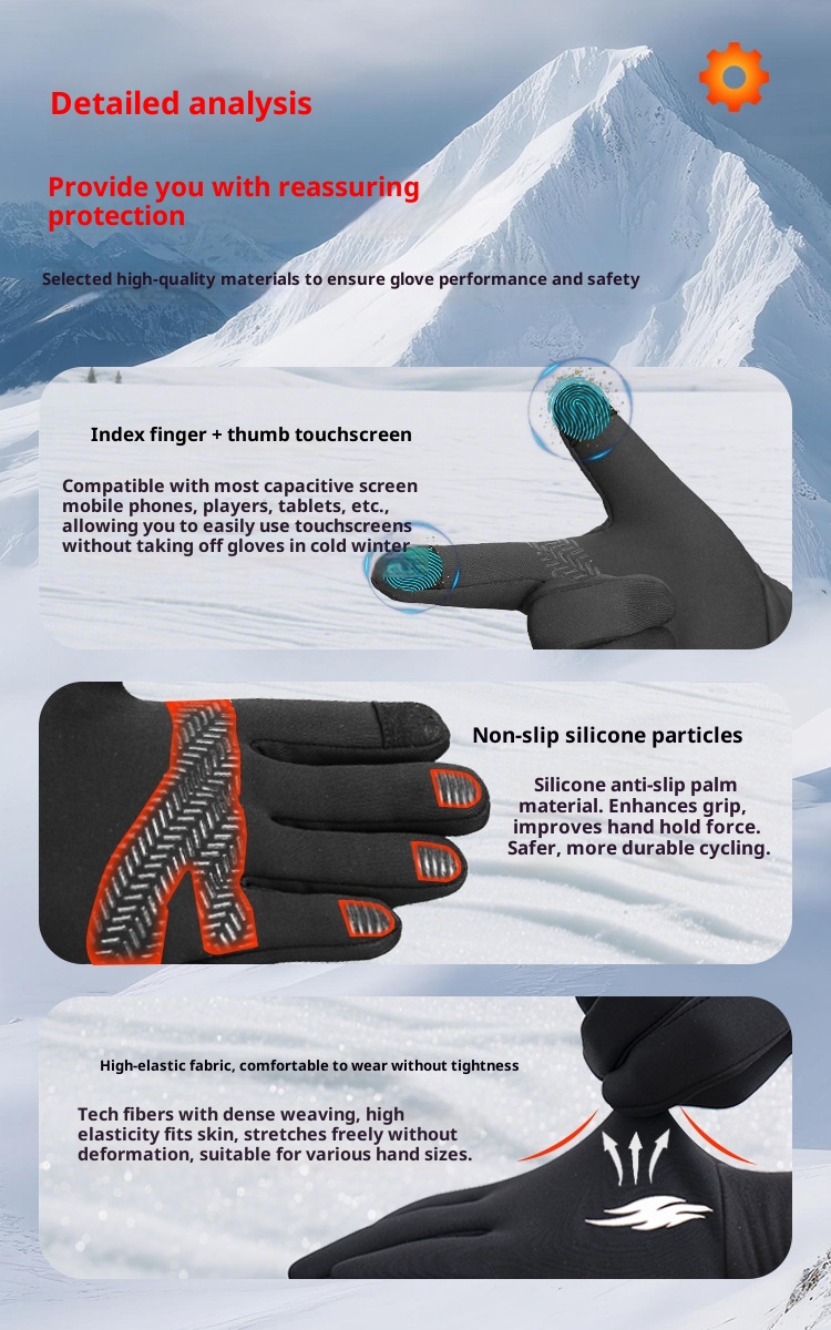 ActiveGo Premium Children's Ski Winter Waterproof Cold-Proof Outdoor Riding Thermal Gloves Fleece-Lined Non-Slip Touchscreen_voghion.com