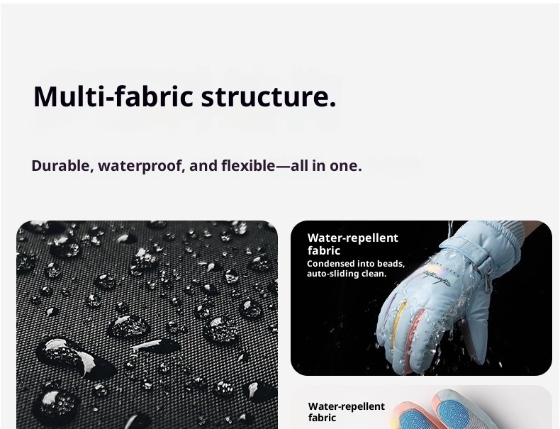 Gants de ski ActiveGo pour femmes, collection hiver 2025, doublés polaire, chauds et épais, résistants au froid, imperméables et compatibles écrans tactiles._voghion.com