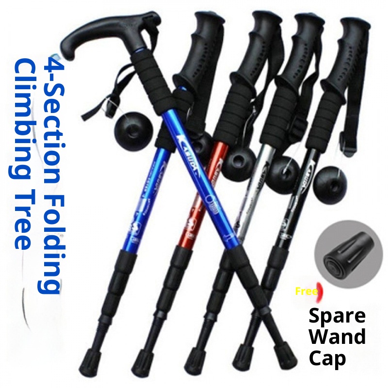 001 Attrezzatura per l'escursionismo: bastoncini da trekking, stampelle per anziani, camminata, escursionismo telescopico in lega di alluminio ultraleggero_voghion.com