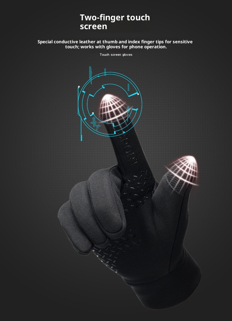 ActiveGo Winter Warm Men Full Finger Touch Screen Driving Skiing Waterproof Windproof Coldproof Non-slip Outdoor Riding Gloves_voghion.com