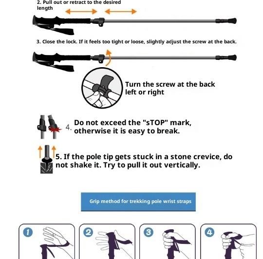 001 Mini bastone da passeggio in fibra di carbonio per bambini, leggero, pieghevole, da escursionismo, per esterni, portatile, attrezzatura da arrampicata_voghion.com
