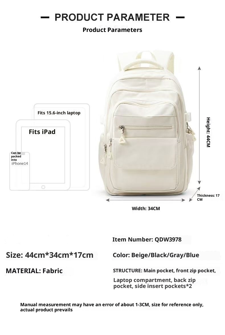 001 Studenten, Hoogwaardige rugzak voor mannen, Casual rugzak voor buiten, Laptoptas voor forenzen in collegestijl_voghion.com