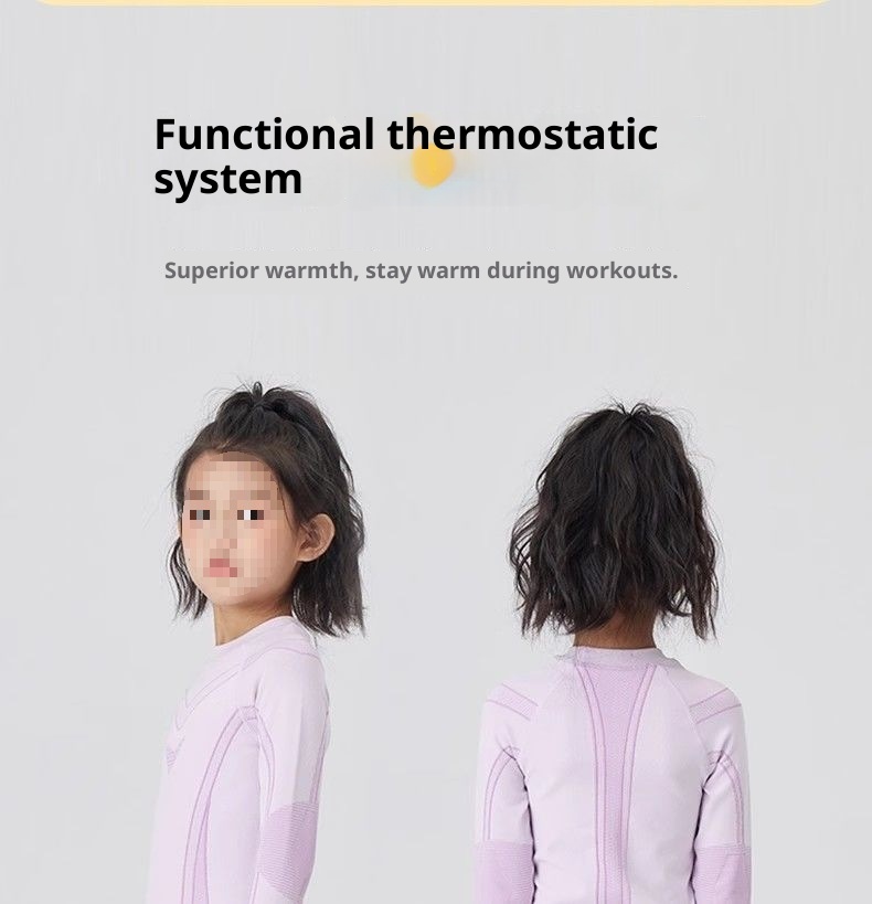 001 H3X Maglia intima da sci per bambini ad asciugatura rapida, foderata in pile, termica, traspirante, traspirante, a compressione, funzionale_voghion.com