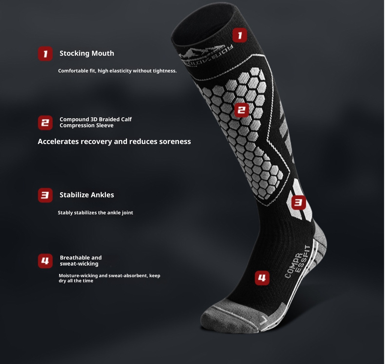 ActiveGo ActiveGo Uomo Sci Invernale Caldo Ispessito Lungo Donna Professionale Ciclismo Alpinismo Corsa Escursionismo Compressione Metà Polpaccio_voghion.com