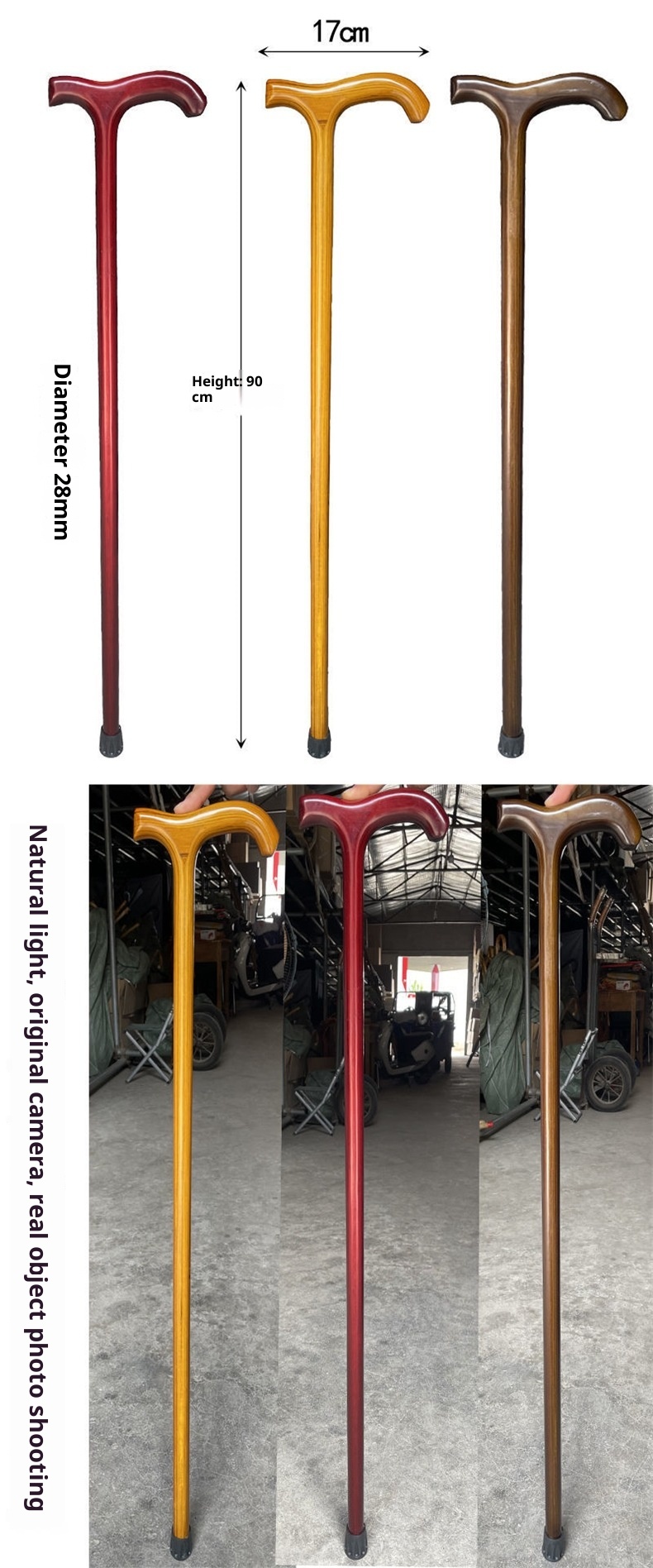 001 Bastone da trekking in legno per anziani Bastone da passeggio Bastone da passeggio singolo integrato in legno massello vintage con cuscinetto antiscivolo in rattan robusto No_voghion.com