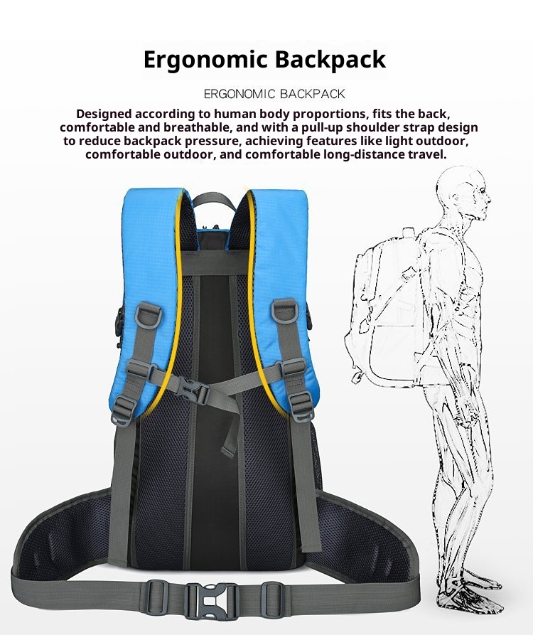 001 Hiking Trekking Dubbele Schouder 40L Outdoor Rugzak Nylon Lichtgewicht Waterdichte Multifunctionele Reistas_voghion.com
