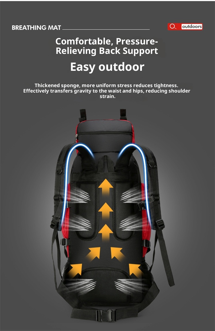 Sac à dos de randonnée extérieur pour hommes et femmes, grande capacité, léger, à double bandoulière, imperméable, 90 L_voghion.com