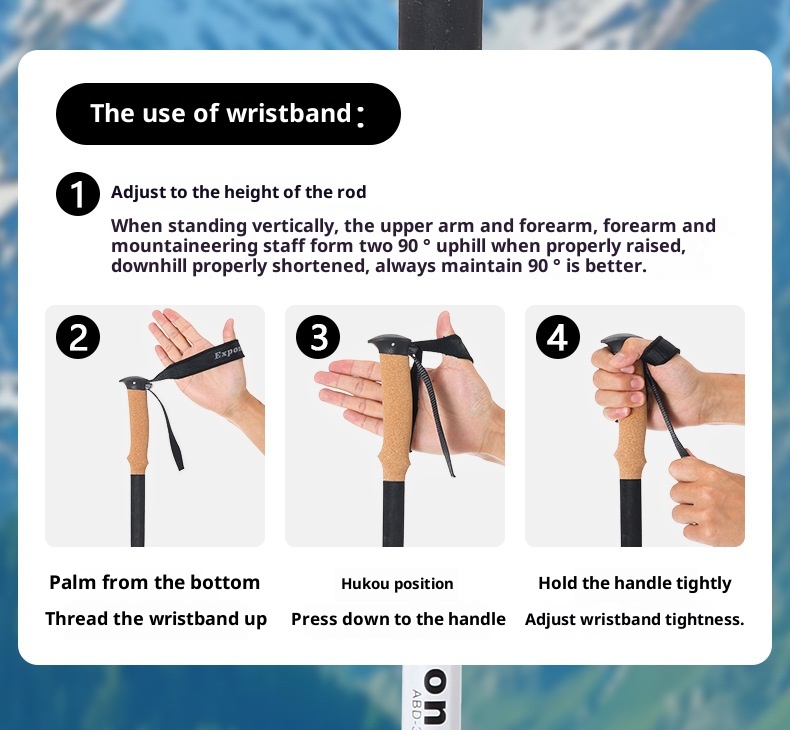 001 7075 Bastone da trekking in lega di alluminio Bastone telescopico Bastone da passeggio portatile con bloccaggio per esterni Bastone da arrampicata Artefatto Escursionismo_voghion.com