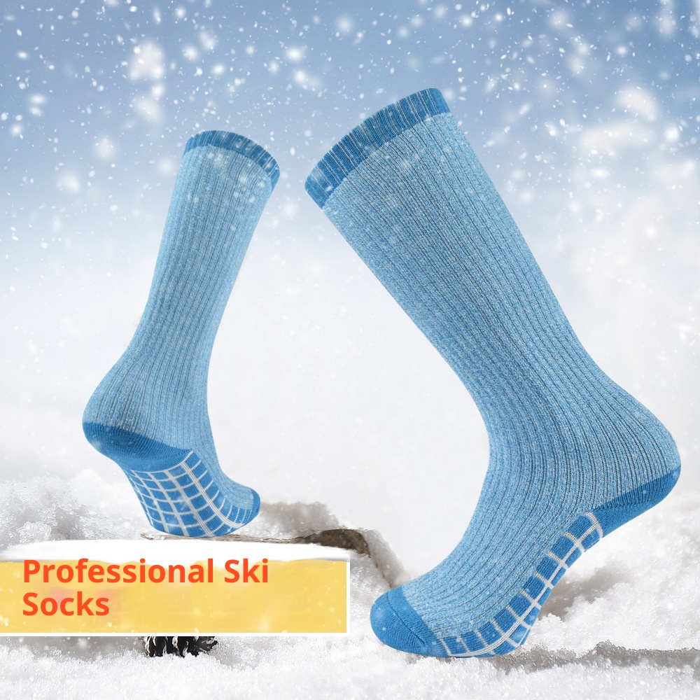 ActiveGo ActiveGo High Tube Women's Sports Mountaineering Calf Thickened Fleece Warm Windproof Cold-Proof Ski Socks_voghion.com