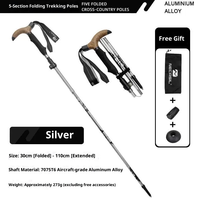 001 Manico curvo ultra corto in lega di alluminio a forma di T per esterni, pieghevole, fuoristrada, arrampicata, escursionismo, multifunzionale, camminata_voghion.com