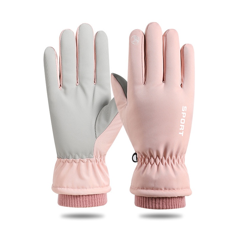 001 Damen-Skihandschuhe, Winter, Fleece-gefüttert, dick, warm, Touchscreen-kompatibel, kälte-, wind- und wasserdicht; Herren-Radhandschuhe aus Baumwolle_voghion.com