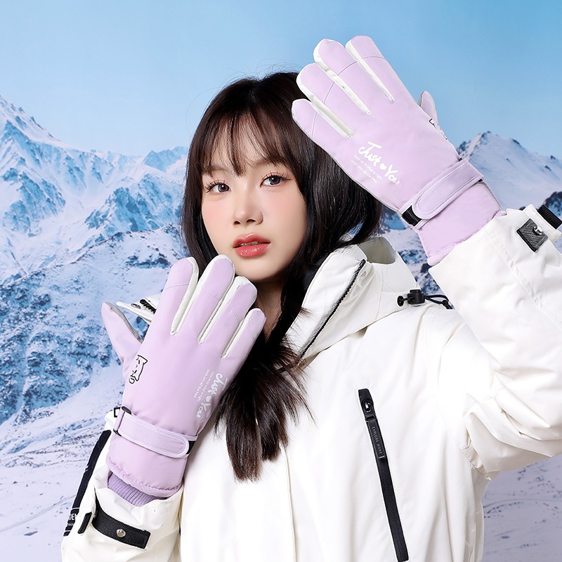 001 Damen-Ski 2025 Neu Herbst Winter Fleecegefüttert Verdickt Warm Kältebeständig Winddicht Touchscreen Elektrofahrradfahren_voghion.com