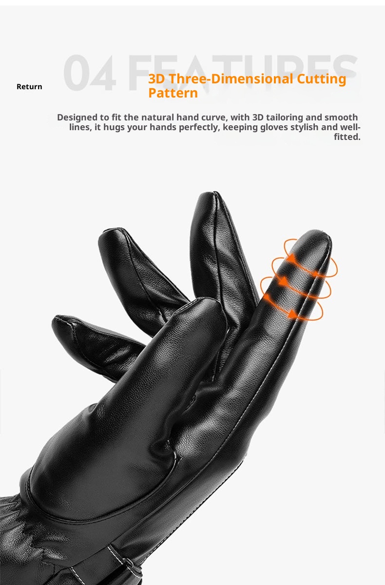 001 Warm Touchscreen Leather For Men Winter Outdoor Windproof Cold-Proof Cycling Fleece-Lined Thickened Motorcycle Gloves_voghion.com