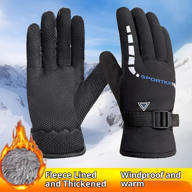 001 Winter Warm For Men, Thickened Fleece-Lined, Motorcycle And Electric Bike Riding, Cold-Proof, Windproof, Waterproof, Ski_voghion.com