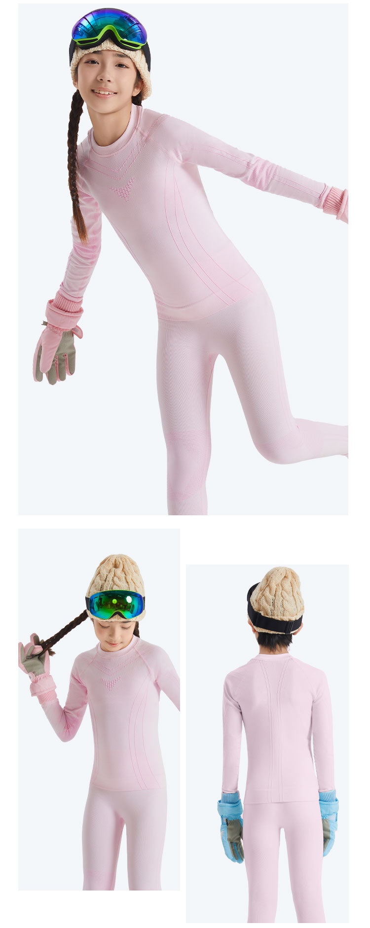 001 Ski Quick-Dry Clothing For Children Boys And Girls Same Style Outdoor Base Layer Knitted Seamless Thermal Underwear_voghion.com