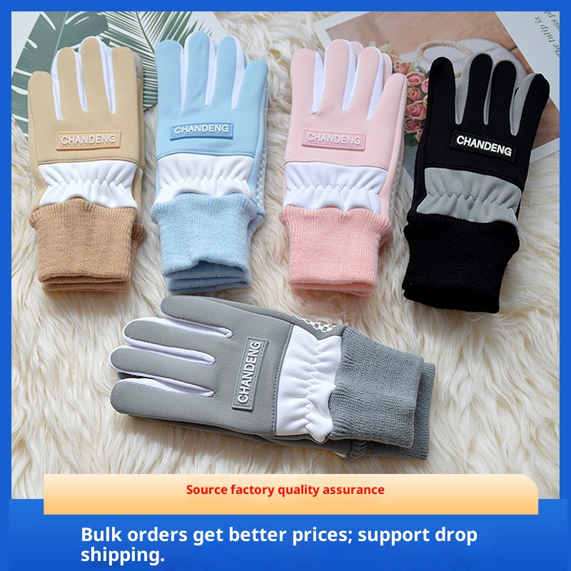 001 Winter Ski Gloves Touchscreen Electric Bike Fleece Lined Thickened Warm Cycling Waterproof Windproof Coldproof Non-slip_voghion.com