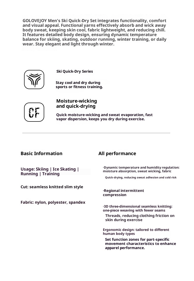 001 Men's Quick-Dry Skiing Jacket Winter Outdoor Cycling Running Mountaineering Sports Functional Compression Base Layer_voghion.com