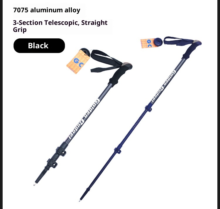 001 Telescopico 7075 Manico in schiuma stampata con lavorazione personalizzata Fibbia in metallo Bastone da trekking Antiscivolo Leggero Arrampicata_voghion.com