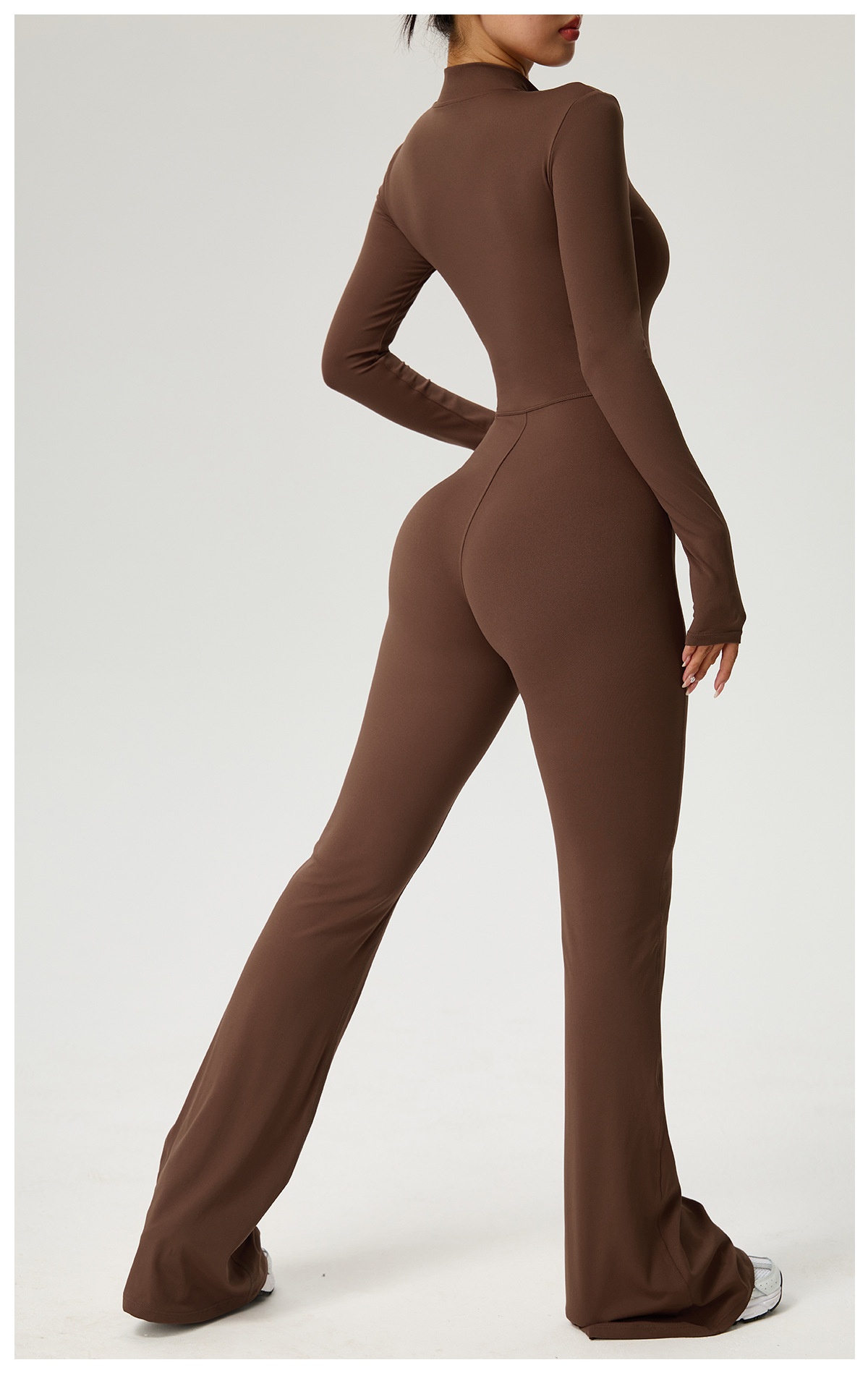 001 Cross-Border Zipper Cloud Feel Long Sleeve Yoga Jumpsuit High-Intensity Fitness Sports One-Piece Tight-Fitting_voghion.com