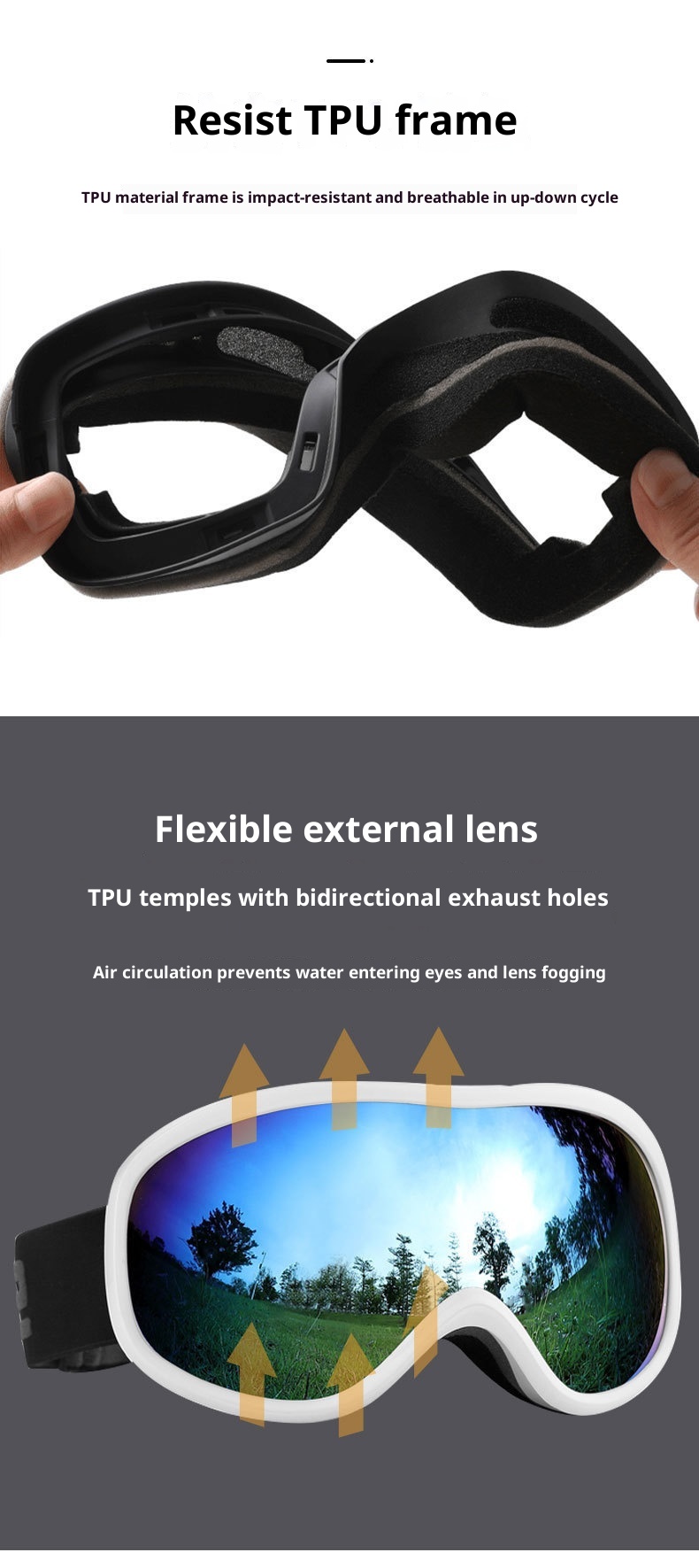 001 Manufacturer New Model Unisex Portable Large Field Of View Anti-Fog HD Clip-On Prescription Ski Goggles_voghion.com